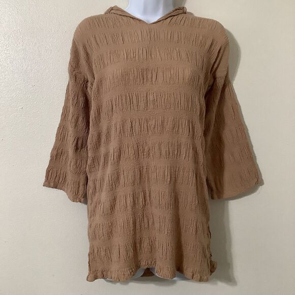 Bohemian Boho Hippie Festival Fall Fairycore Forest Fairy Tan Stretch Hoodie S/M - Picture 1 of 8